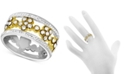 Essentials Floral Crystal Openwork Band Ring in Two-Tone Plate